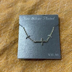 Brand new fine silver plated cross